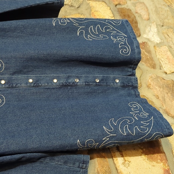Avec les filles western embroidered denim mini dress - Picture 6 of 16